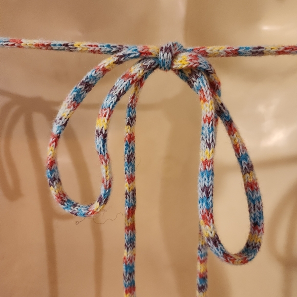 TWIST FRONT KNIT BACKLESS SPACE DYE CROP TOP SIZE S - Picture 6 of 9